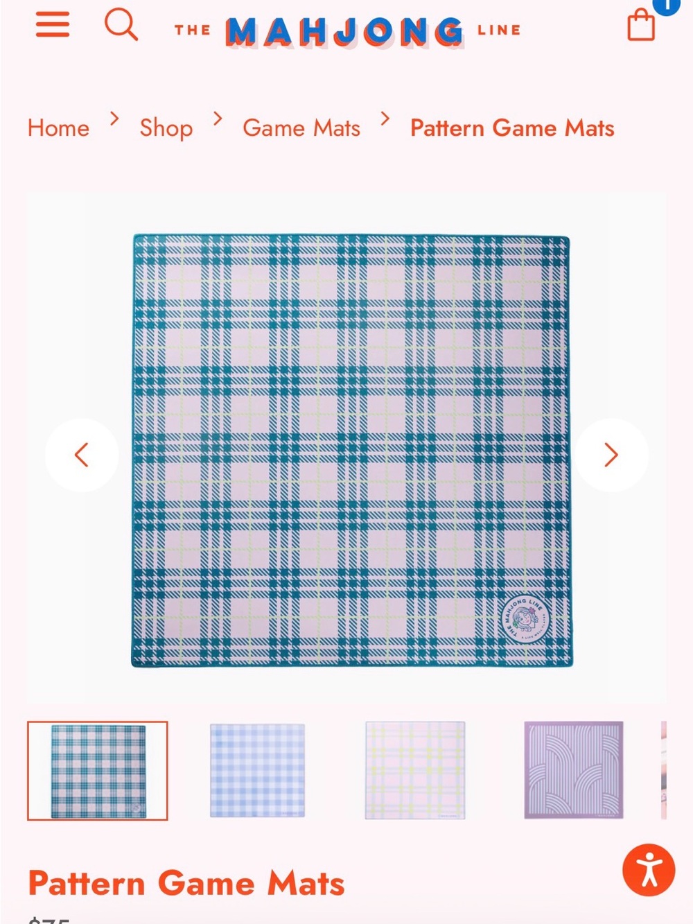 The Mahjong Line Plaid mahjong mat